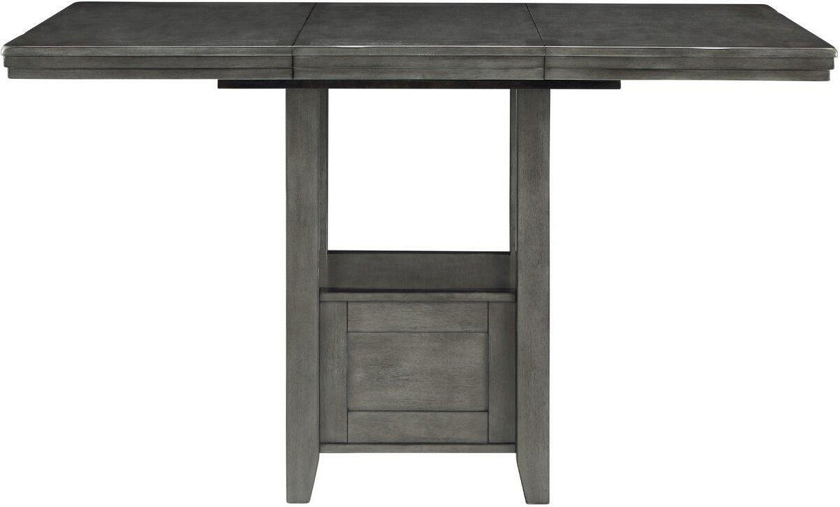 Hallanden Gray Rectangular Extendable Counter Height Dining Room Set