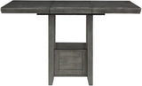 Hallanden Gray Rectangular Extendable Counter Height Dining Room Set