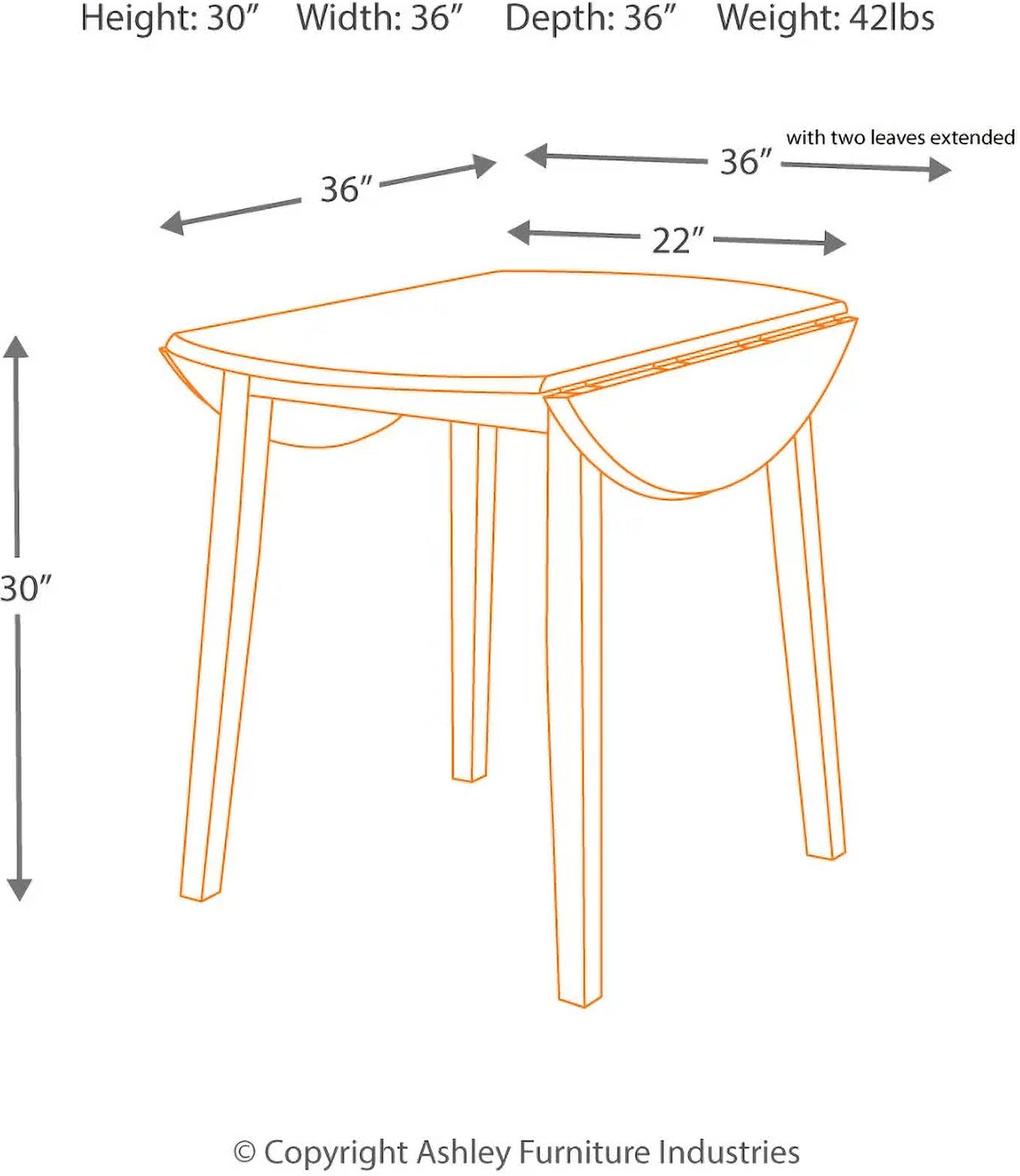 Hammis Round Drop Leaf Dining Room Set