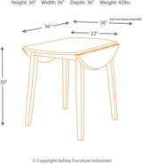 Hammis Round Drop Leaf Dining Room Set