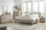 Hasbrick Tan Slat Panel Bedroom Set with Footboard