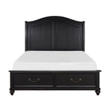 Herman Charcoal Brown Platform Bedroom Set with Footboard Storage