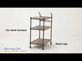 Brantley Oak & Sandy Black Finish Serving Cart