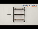 Brantley Oak & Sandy Black Finish Wall Shelf