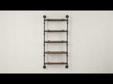 Brantley Oak & Sandy Black Finish Wall Shelf