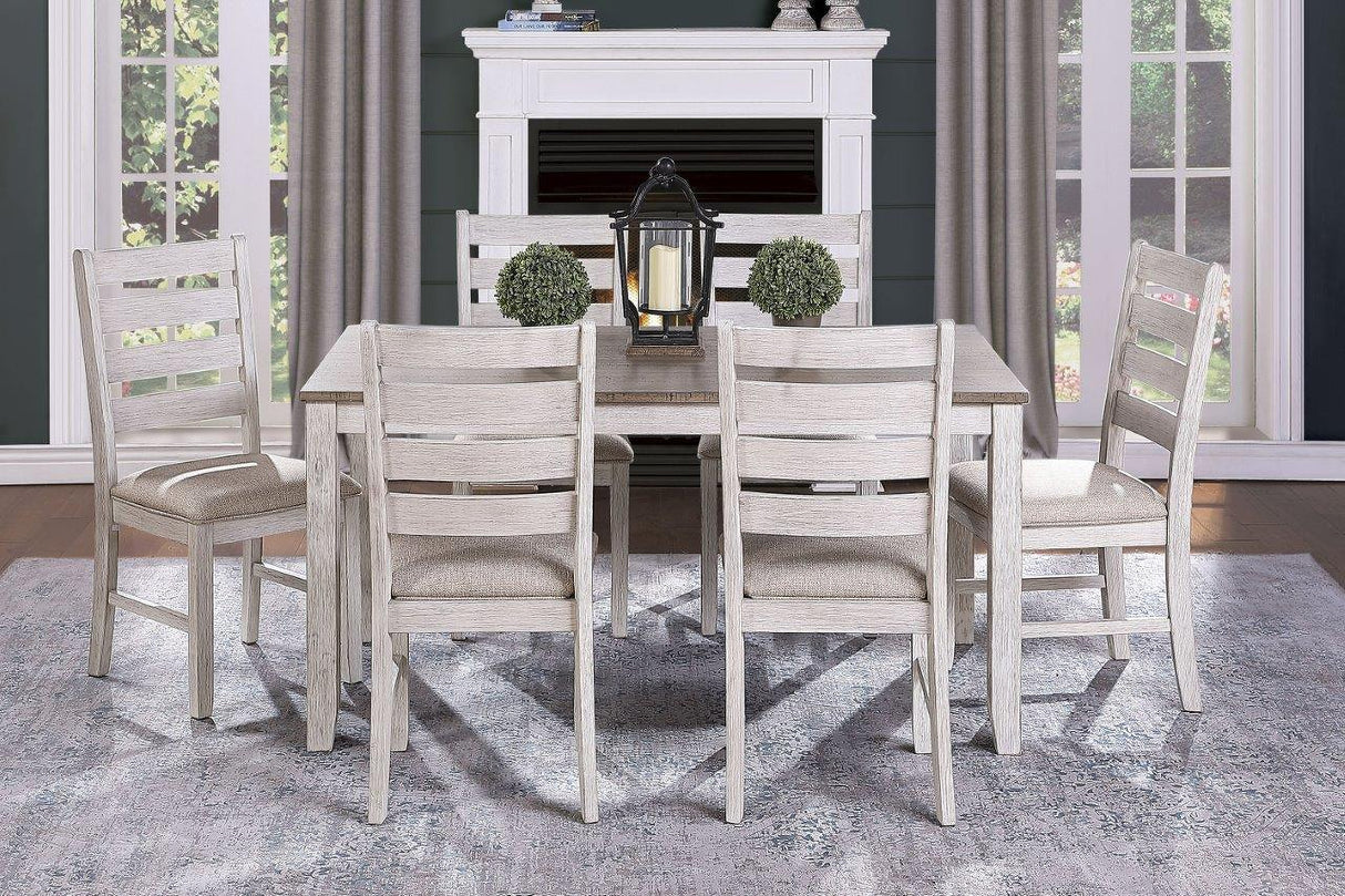 Ithaca Grayish White And Brown Dining Room Set