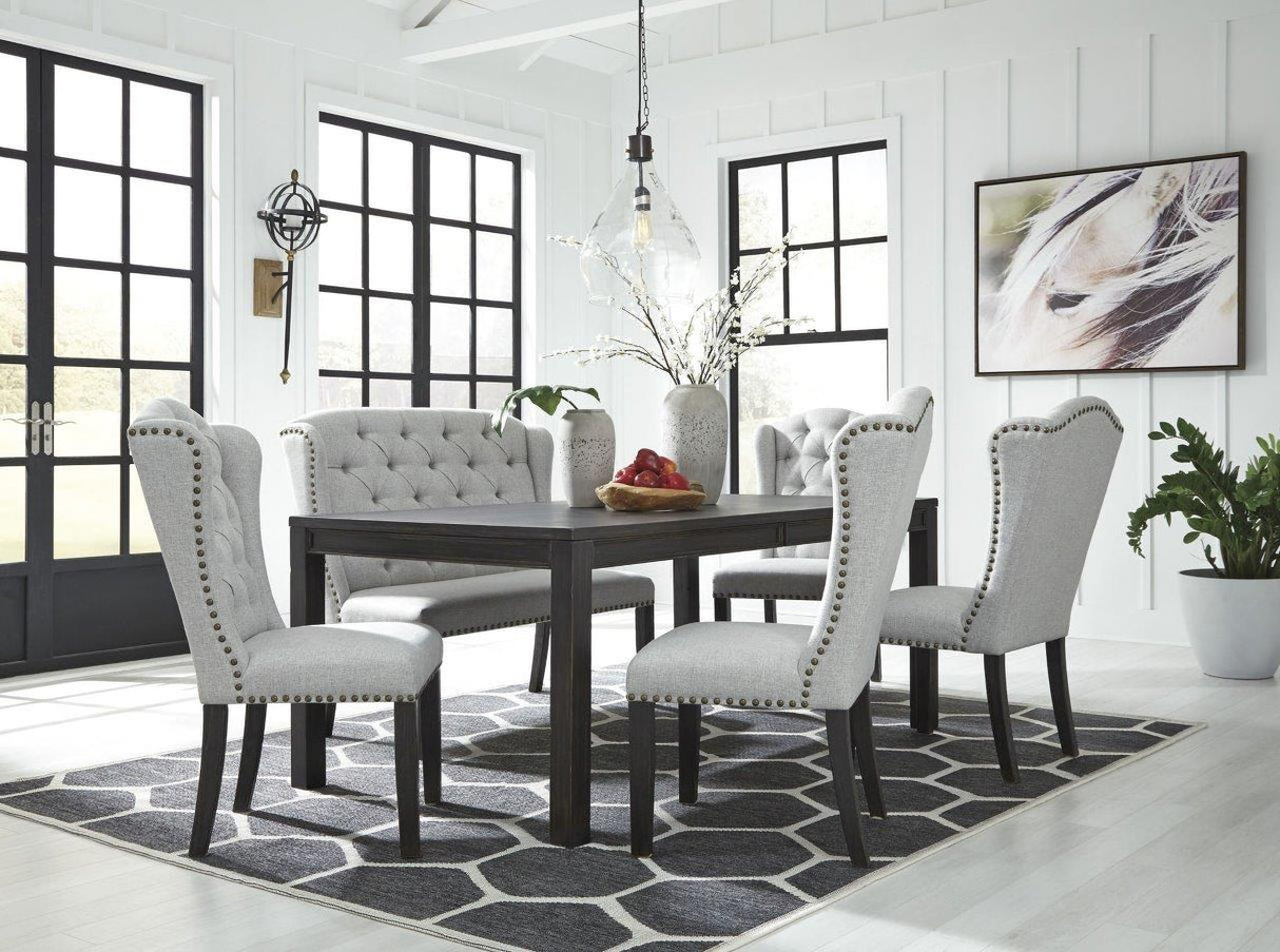 Jeanette Black Rectangular Dining Room Set