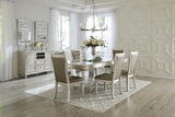 Juliette Silver Extendable Trestle Dining Room Set