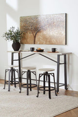 Karisslyn Whitewash And Black Counter Height Dining Room Set