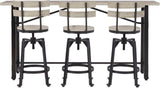 Karisslyn Whitewash And Black Counter Height Dining Room Set