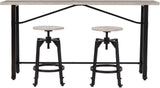 Karisslyn Whitewash And Black Counter Height Dining Room Set