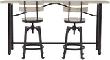 Karisslyn Whitewash And Black Counter Height Dining Room Set