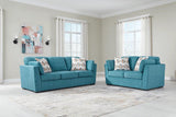 Keerwick Living Room Set In Teal