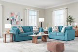 Keerwick Living Room Set In Teal