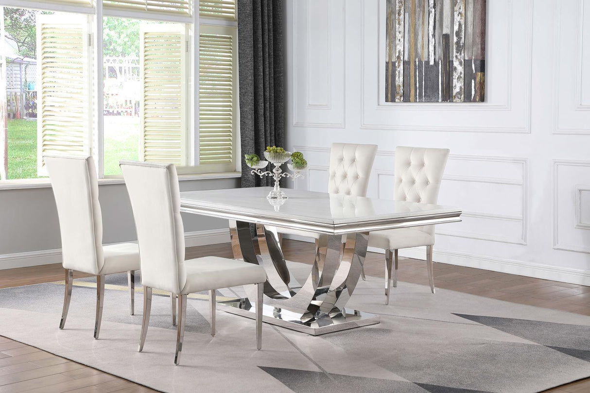 Kerwin Dining Room Set With White Chairs