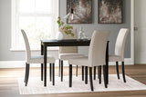 Kimonte Dining Room Set In Dark Brown and Beige