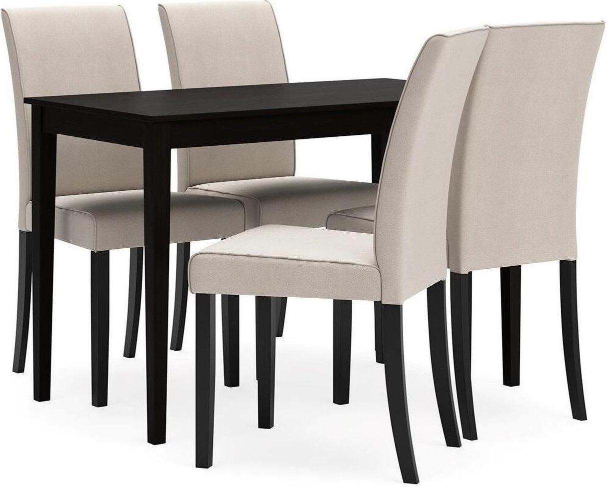 Kimonte Dining Room Set In Dark Brown and Beige