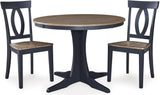 Landocken Brown And Blue Round Dining Room Set