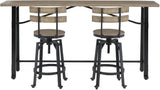 Lesterton Light Brown And Black Counter Height Dining Room Set