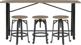 Lesterton Light Brown And Black Counter Height Dining Room Set