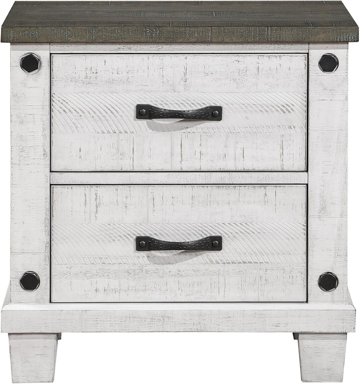 Lilith Bedroom Set In Distressed Grey/White