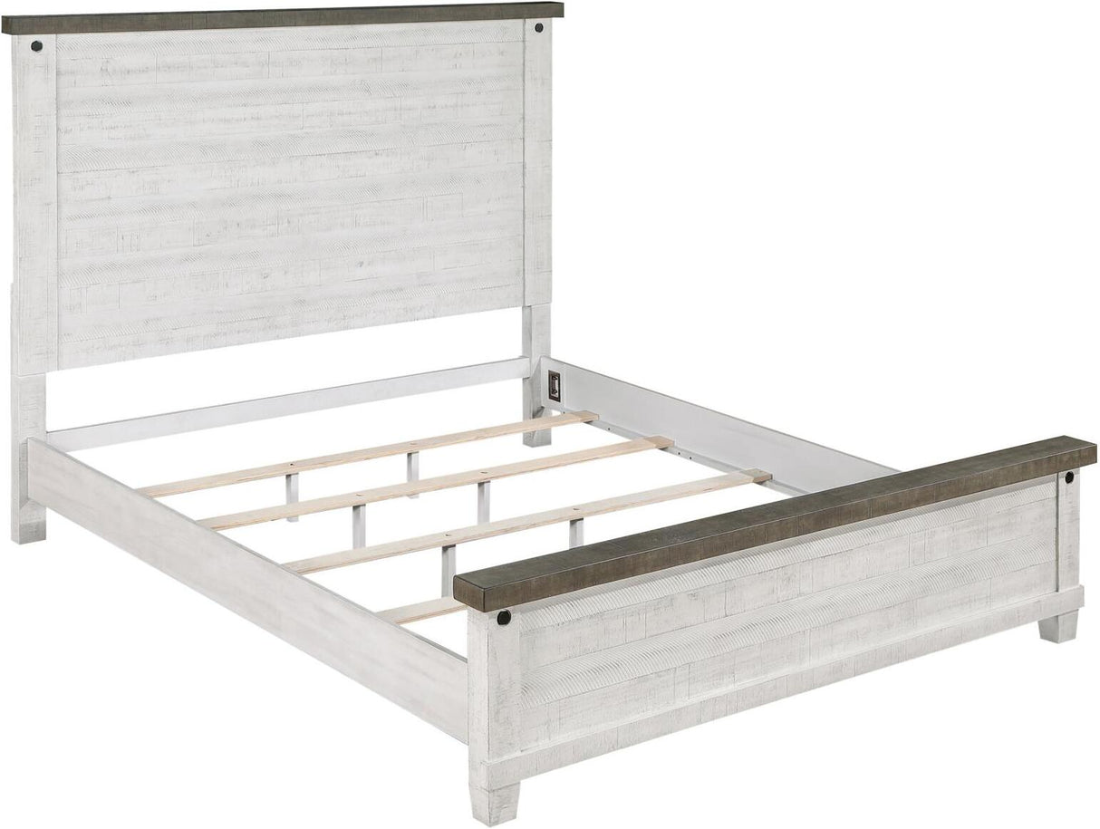 Lilith Bedroom Set In Distressed Grey/White