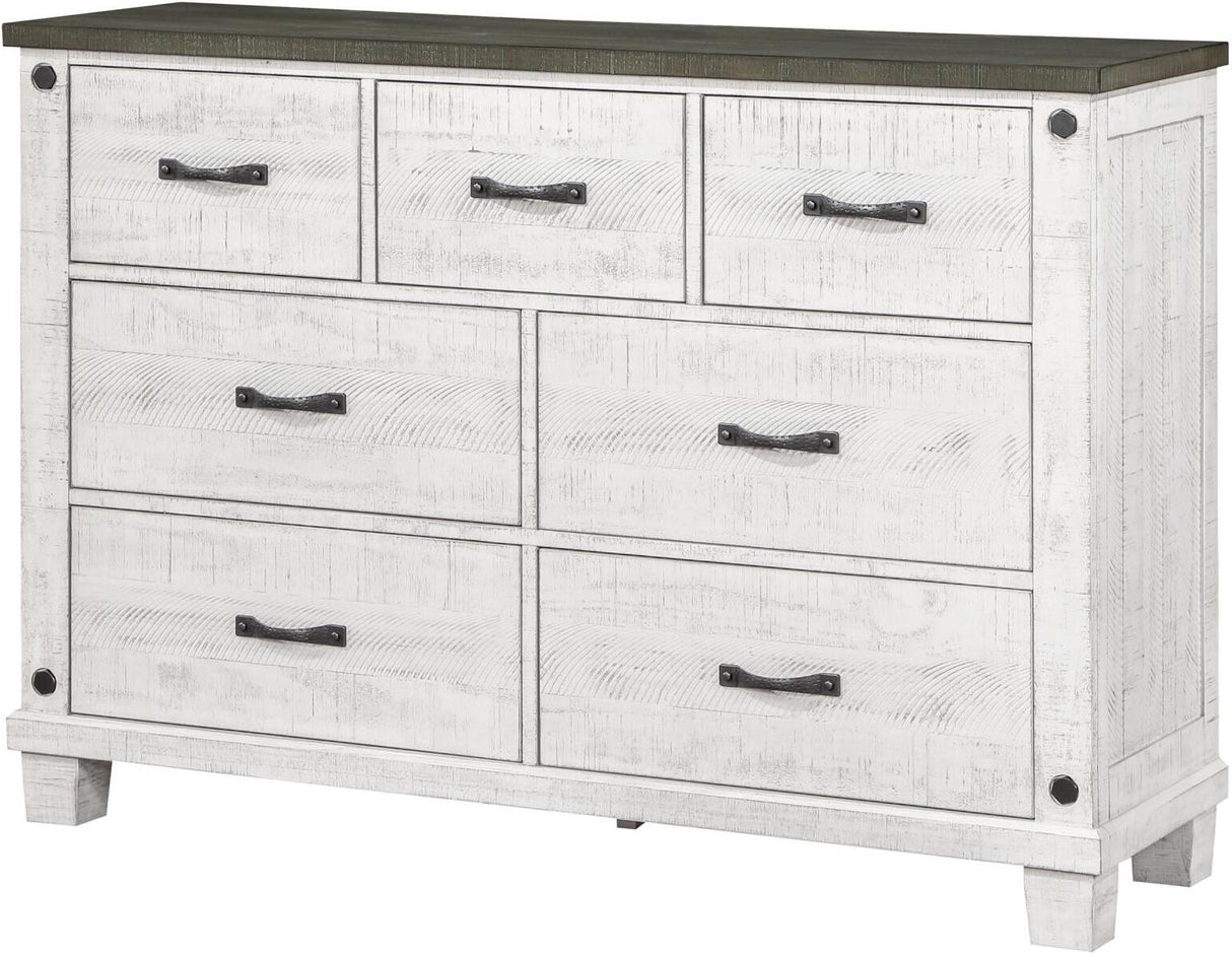 Lilith Bedroom Set In Distressed Grey/White