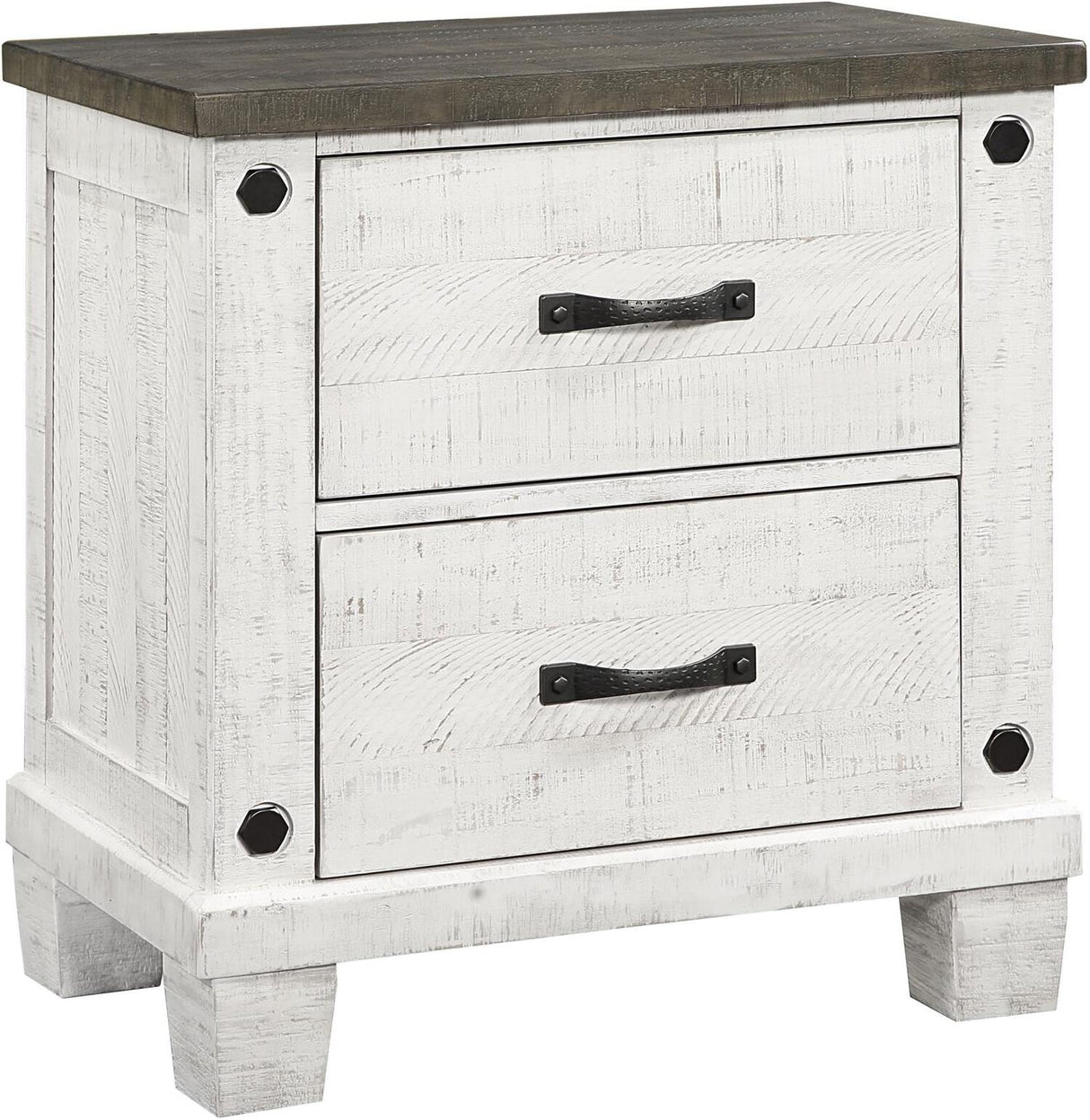 Lilith Bedroom Set In Distressed Grey/White