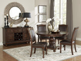 Lordsburg Brown Cherry Round Dining Room Set