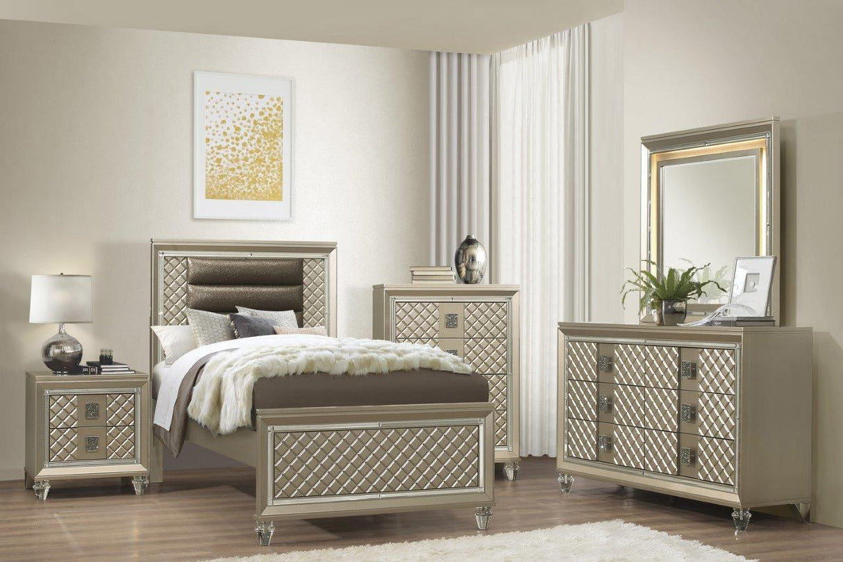 Loudon Champagne Metallic Youth Platform Bedroom Set