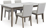 Loyaska Dining Room Set In White And Brown