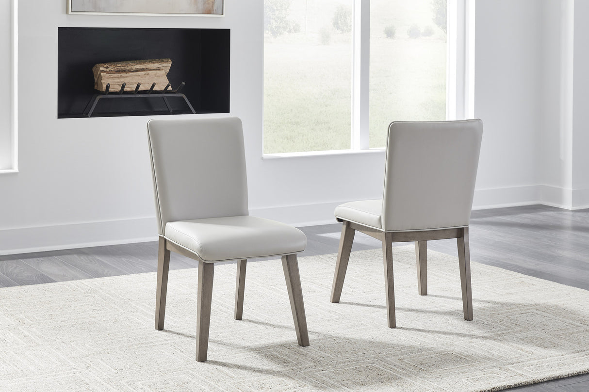 Loyaska Dining Room Set In White And Brown