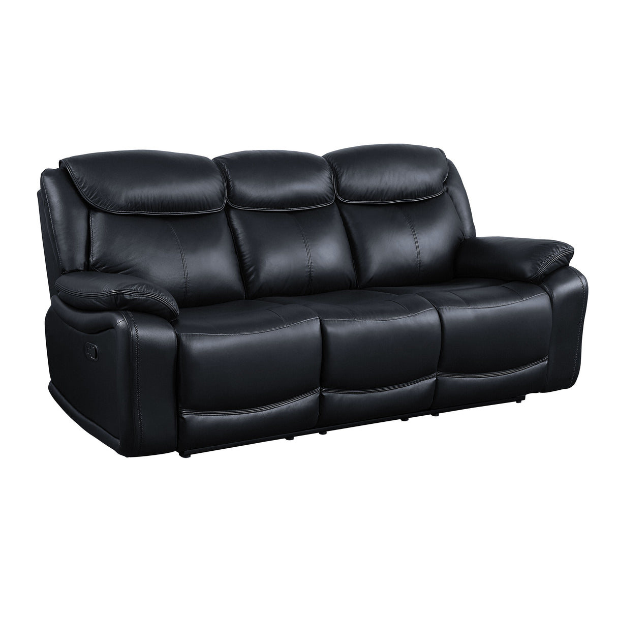 Ralorel Black Top Grain Leather Sofa