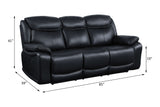 Ralorel Black Top Grain Leather Sofa