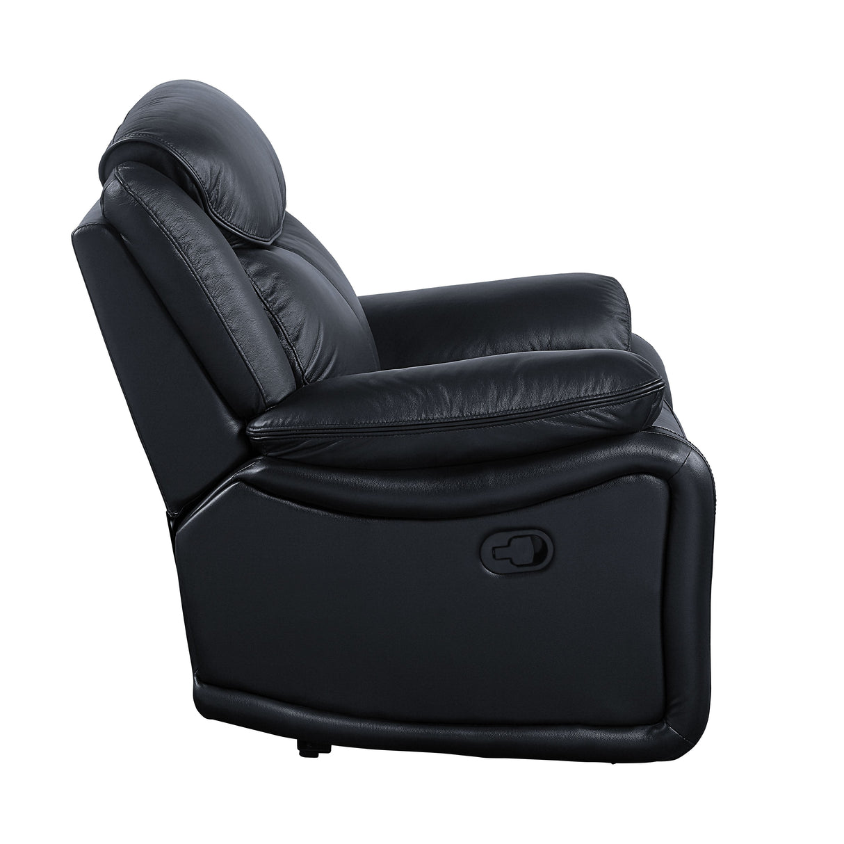 Ralorel Black Top Grain Leather Loveseat