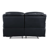 Ralorel Black Top Grain Leather Loveseat