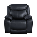 Ralorel Black Top Grain Leather Recliner