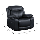 Ralorel Black Top Grain Leather Recliner