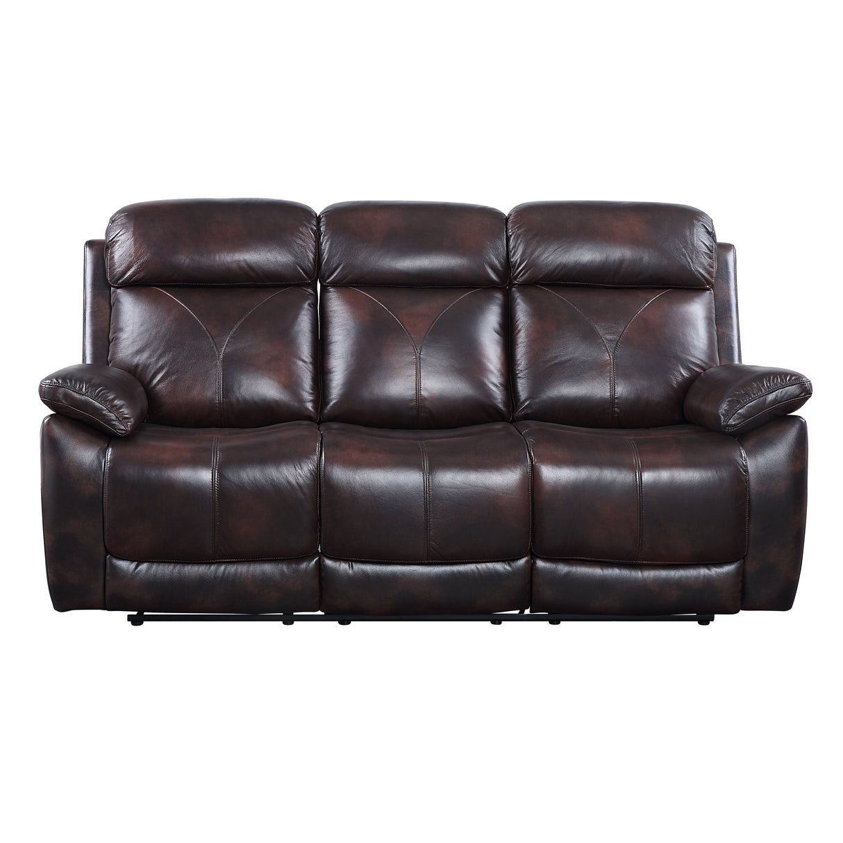 Perfiel Two Tone Dark Brown Top Grain Leather Sofa