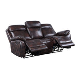 Perfiel Two Tone Dark Brown Top Grain Leather Sofa