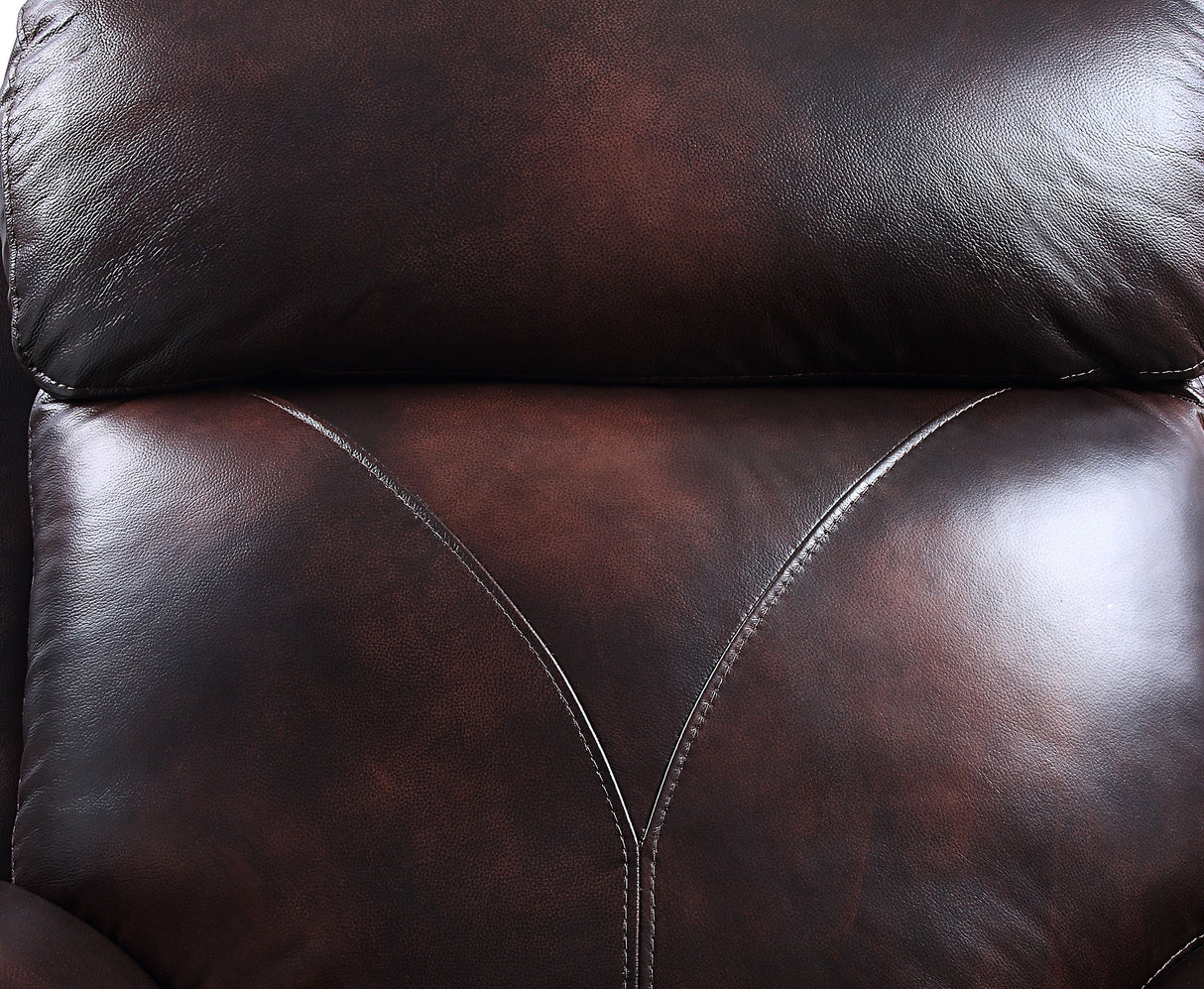 Perfiel Two Tone Dark Brown Top Grain Leather Sofa