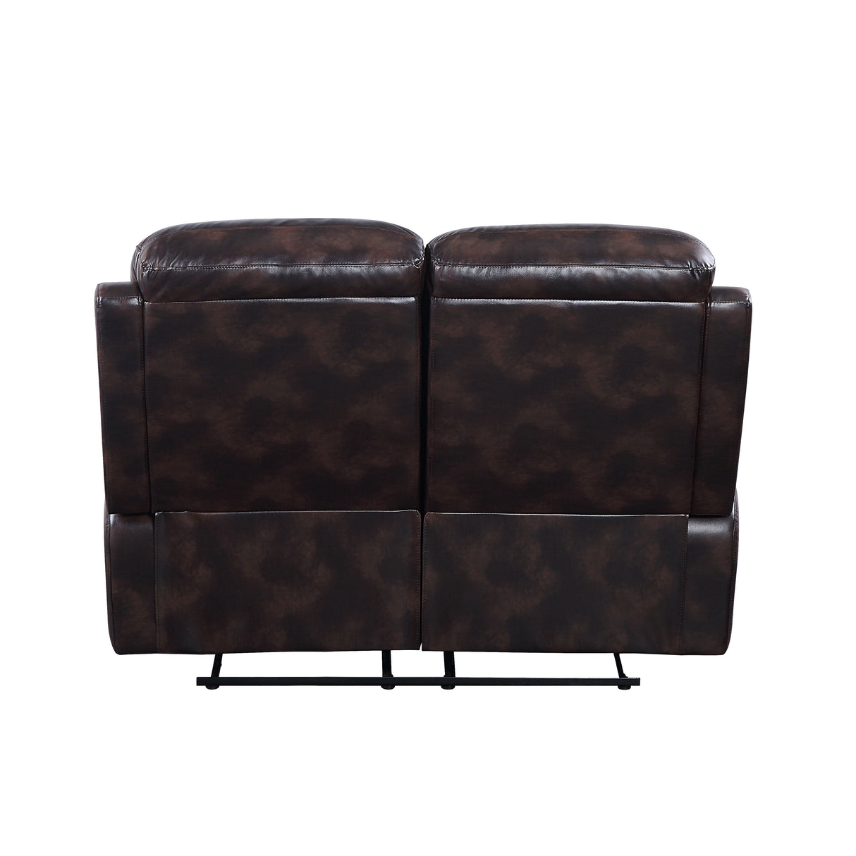 Perfiel Two Tone Dark Brown Top Grain Leather Loveseat