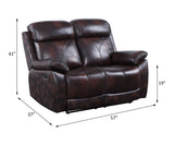 Perfiel Two Tone Dark Brown Top Grain Leather Loveseat