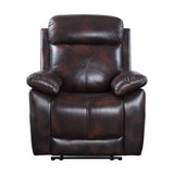 Perfiel Two Tone Dark Brown Top Grain Leather Recliner