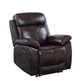 Perfiel Two Tone Dark Brown Top Grain Leather Recliner