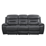 Lamruil Gray Top Grain Leather Sofa