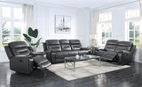 Lamruil Gray Top Grain Leather Sofa