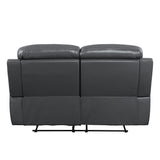 Lamruil Gray Top Grain Leather Loveseat