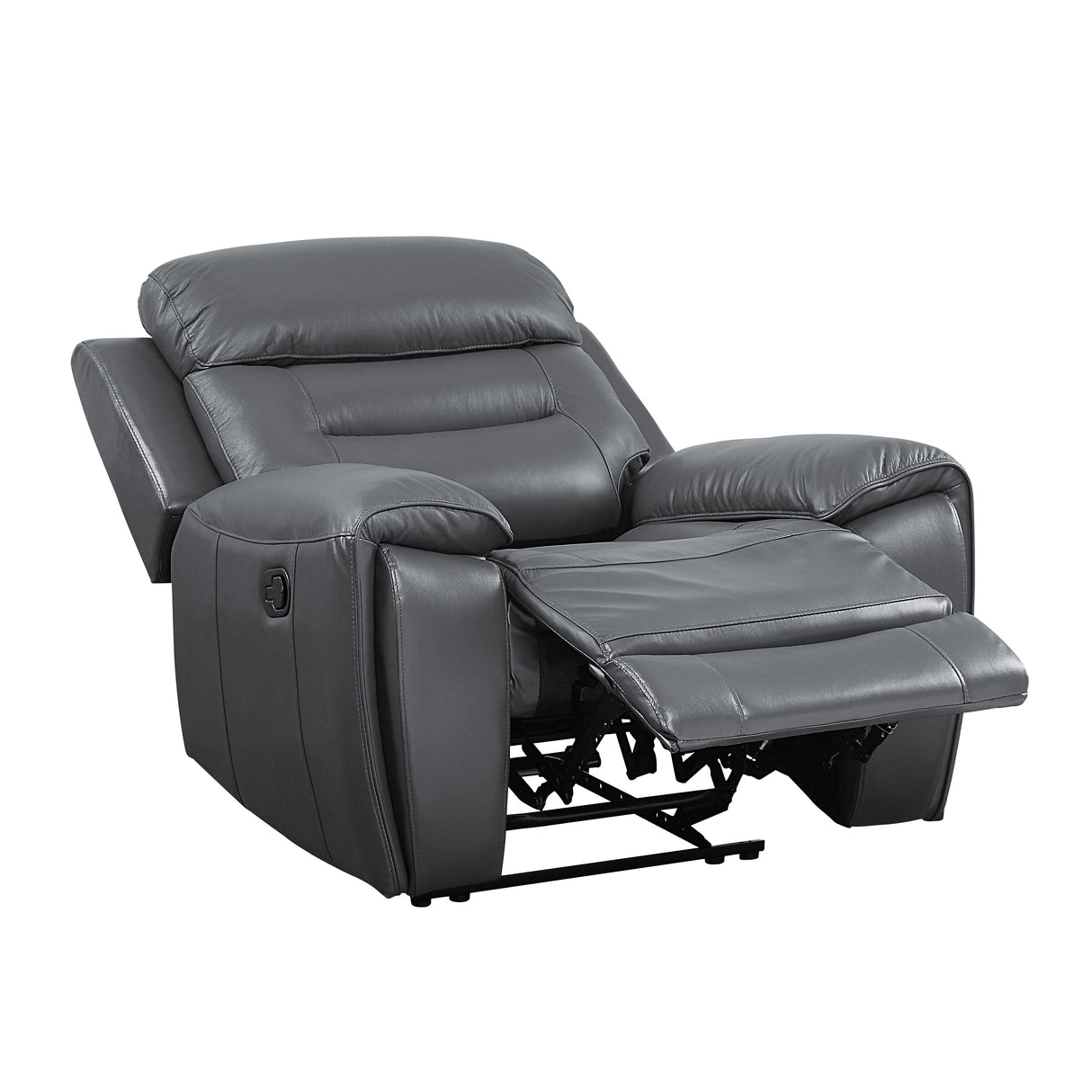 Lamruil Gray Top Grain Leather Recliner