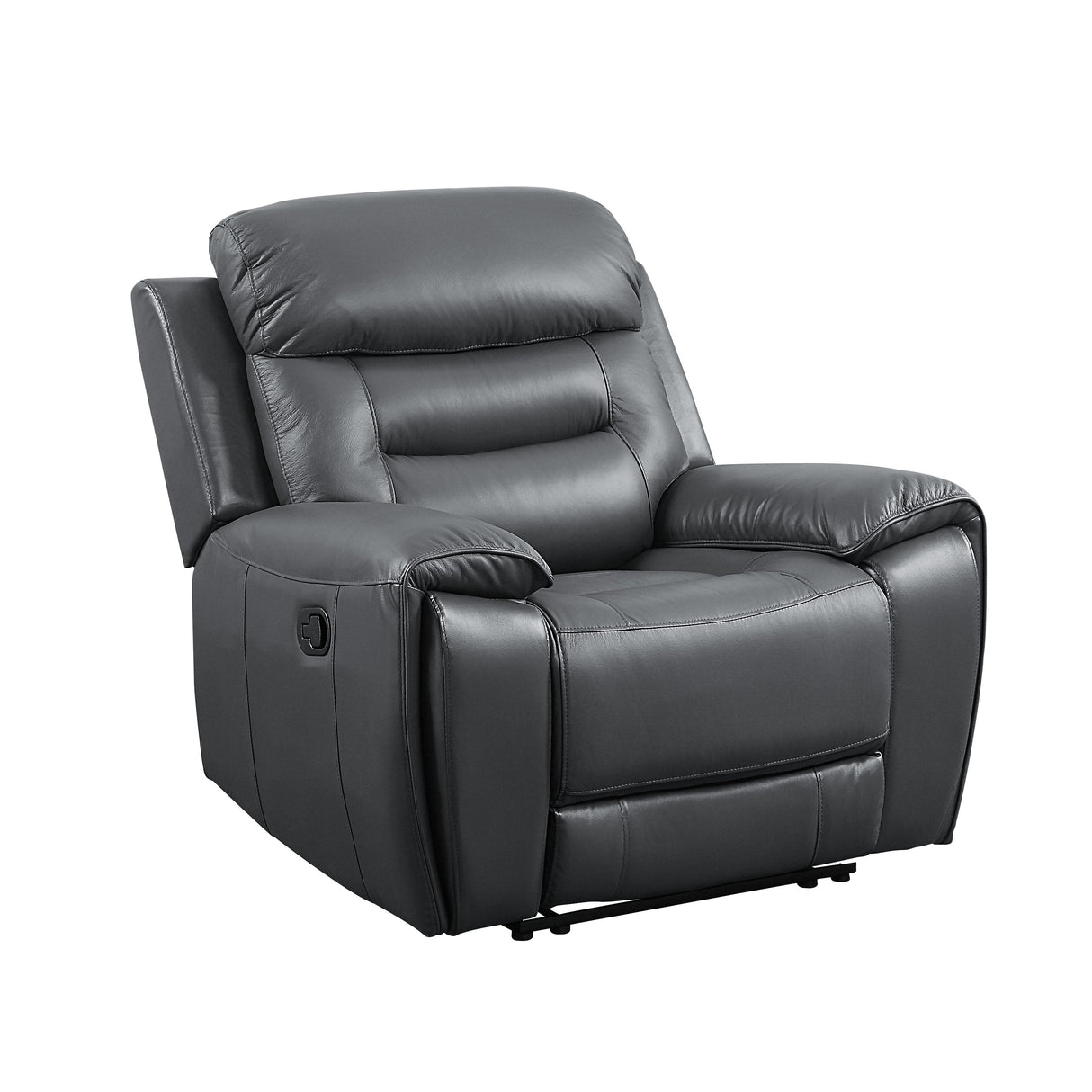 Lamruil Gray Top Grain Leather Recliner